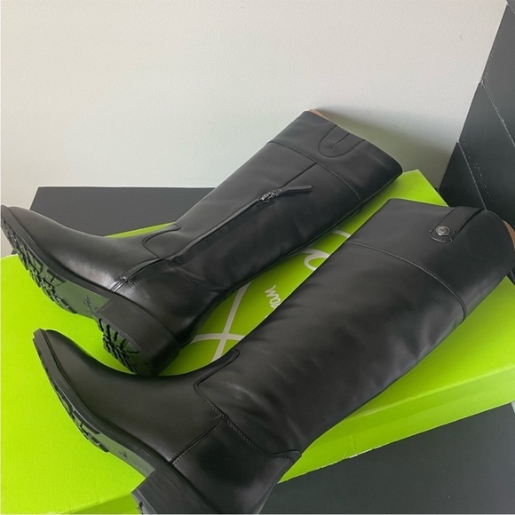 NIB Sam Edelman Drina Knee High Riding Boots in Black Leather - Picture 8 of 11